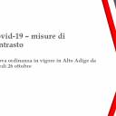 #COVID19: Nuove misure contrasto Covid-19 in provincia di Bolzano
